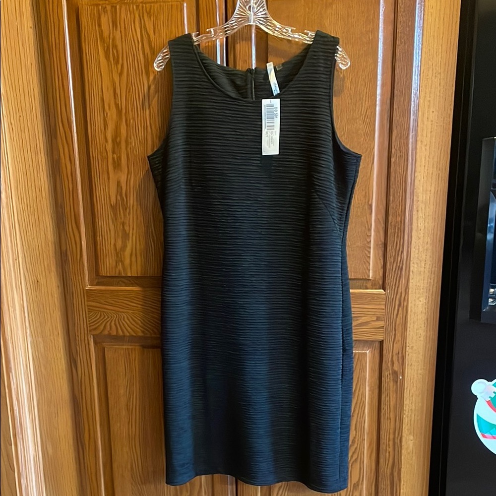 Black Sleeveless Knee-Length Sheath Dress